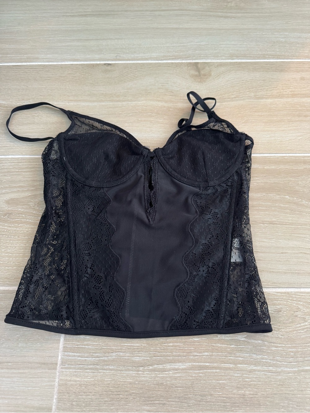 White Fox Boutique Black Lace Bustier Camisole